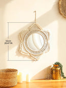 Nordic Boho Macrame Round Wall Mirror by Axyaa - Home Decor Crafts
