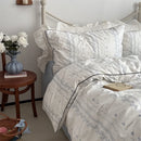 Axyaa Pastoral Blue Jasmine Series 4-Piece Sheet Set, Skin-Friendly & Breathable