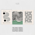 Retro Black Green Bauhaus Abstract Posters by Axyaa: Geometric Modern Wall Art Collection
