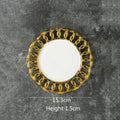 Axyaa Gold Plated Ceramic Steak Plate for Stylish Dining