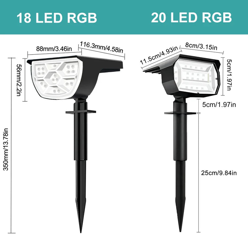 Axyaa RGB Solar Landscape Spotlights 2-in-1 Wireless Wall Lamp