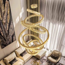 Axyaa Crystal Chandelier Stair Pendant Lamp Living Room Pendant Lights