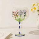 Axyaa Large Crystal Glass Hand-Painted Floral Goblet Red Wine Glass - Chinese Antique Style
