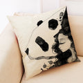 Axyaa Panda Linen Pillowcase 45*45cm - Office Sofa Decor Sans Car Cushion Cover