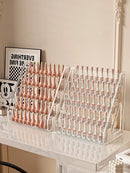 Axyaa Acrylic Nail Polish & Jewelry Organizer Rack in Clear for Manicure Storage
