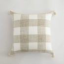 Axyaa Beige Striped Cushion Cover with Tassels - Nordic Style for Home Decor