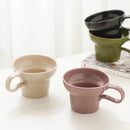 Axyaa Retro Ceramic Coffee Cup, 350ml Capacity, Wide Mouth, Solid Color Mug