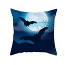Axyaa Halloween Skull Cat Pumpkin Bat Castle Pillowcase 45x45cm