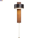 Modern Black Travertine Wooden LED Wall Lamp with Switch by Axyaa
