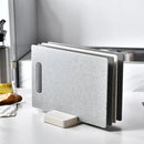 Axyaa Marble-Patterned Double-Sided Chopping Board Set with Stand