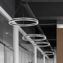 Nordic Circle Aluminum Chandelier Luminous Cream Style for Living Room Bedroom by Axyaa