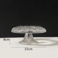 Axyaa Mushroom-Shaped Glass Seafood Sushi Plate - High Footed Dessert Serving Plate