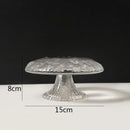 Axyaa Mushroom-Shaped Glass Seafood Sushi Plate - High Footed Dessert Serving Plate