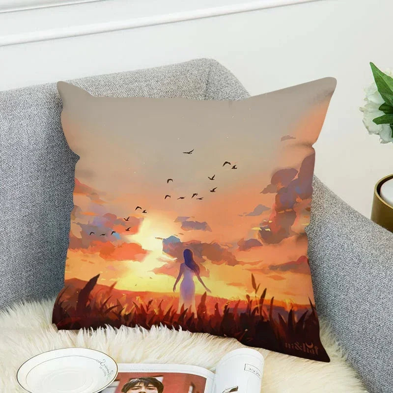 Axyaa Decorative Cushion Covers for Bed and Chair - Set of 2