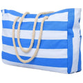 Axyaa Large Capacity Stripe Tote: Foldable Beach & Shopping Bag, Ideal for Travel & Play.