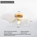 Axyaa Nordic Lotus Leaf Shape Copper Glass Pendant Light