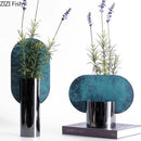 Axyaa Geometric Marble Vase: Creative Table Decoration for Aesthetic Rooms