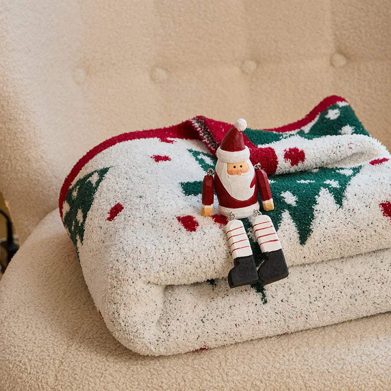 Axyaa Snowflake Houndstooth Christmas Blanket 51x63in Warm Microfiber Throw for Home