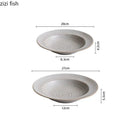 Axyaa Ceramic Dinner Set: Threaded Plates for Japanese Salad, Soup, Pasta - Restaurant Quality