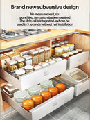 Axyaa Slide Out Pantry Shelves Organizer Shelf Sliding Drawer Storage Rack