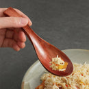 Axyaa Solid Wood Dinner Spoons Set of 6 ‑ Handmade Japanese Wooden Tableware