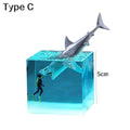 Axyaa Marine Whale Shark Diver Cube LED Table Lamp Resin Decorations Night Lights