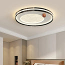 Axyaa Round Square Black White LED Ceiling Light Chandelier
