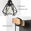 Axyaa Retro Industrial Wooden Wall Lamp LED Fixture for Bedroom, Restaurant, and Hotel