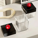 Acrylic Cotton Ball & Swab Holder by Axyaa - Vanity Organizer Canister Jar