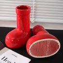 Axyaa Ceramic Red Boots Vase & Ornamental Red/Green Shoes Set - Christmas Gifts