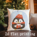 Christmas-themed Cute Animal & Pattern Pillow Cover for Sofa, Bedroom, Car by Axyaa