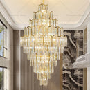 Axyaa Rotating Crystal Chandelier: Luxury Stair Light for Duplex Villas