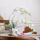 Axyaa Simulated Butterfly Orchid Ceramic Flowerpot Set for Home Decoration
