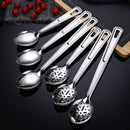 Axyaa Stainless Steel Serving Ladle Skimmer Colander Spoon Oil Separator Dishwasher Safe