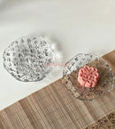 Axyaa Glass Small Plate for Snacks, Desserts, Tea - Chinese Style, High-End Quality