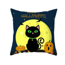 Axyaa Black Cat Pumpkin Cushion Cover 45x45 cm - Home Decor Funny Printed Pillow Case