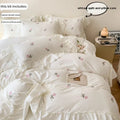 Axyaa Rose Embroidered Princess Duvet Set - 3pcs (1*Duvet + 2*Pillowcase)