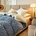 Axyaa Warmth Duvet Cover Blanket: Soft Cozy Fleece Quilt Cover for Winter Beds
