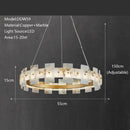 Axyaa Marble Pendant Lights: Modern Luxury LED Chandelier Circle Ring Indoor Lamp