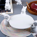 Axya Rabbit Ceramic Tray Wedding Cake Stand Fruit Plate Snack Tray