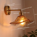 Axyaa Glass Copper LED Wall Lights for Home Decoration Restaurant Living Room