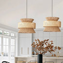 Axyaa Hemp Rope Chandelier: Handcrafted LED Pendant Light for Dining Room