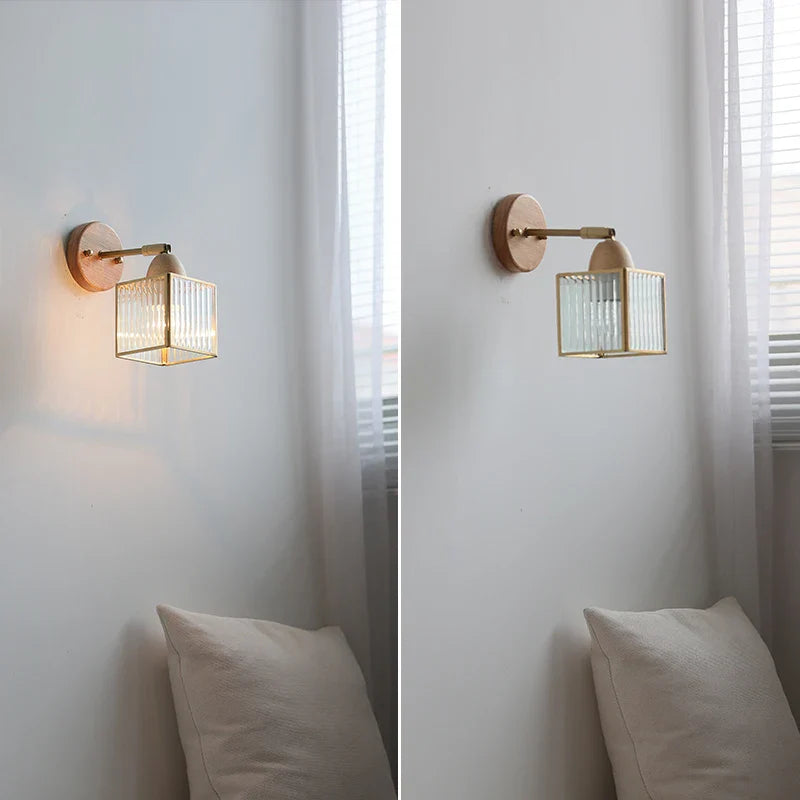 Axyaa Clear Glass LED Wall Light with Pull Wire Switch