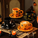 Axyaa Pumpkin Ceramic Coffee Cup, Halloween Decorative Mug, 350ml