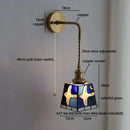 Axyaa Gold Brass LED Wall Lights Colorful Glass Kids Bedroom Luxury Wall Lamp