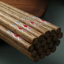 Axyaa Mahogany Wood Chopsticks Set - High-grade, Anti-slip, Anti-mould - 10 Pairs