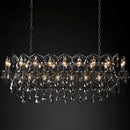 Axyaa Smoke Crystal Led Chandelier for Kitchen Island Dining Room