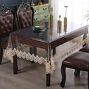 Axyaa Waterproof Clear PVC Lace Tablecloth for Dining Table Outdoor Party Decor
