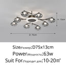 Axyaa Glass Ball Pendant Light Chandelier for Bedroom Living Room Restaurant Lighting