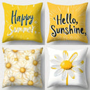 Axyaa Sunshine Daisy Sofa Cushion Cover Set - 4pcs, 17.7" x 17.7", One-Sided Print